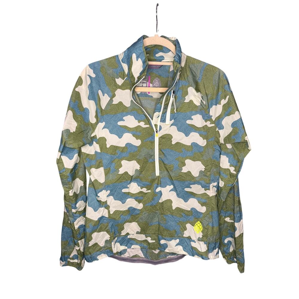 STIO Second Light Pullover SIZE S Green Camo Packable Lightweight Shell